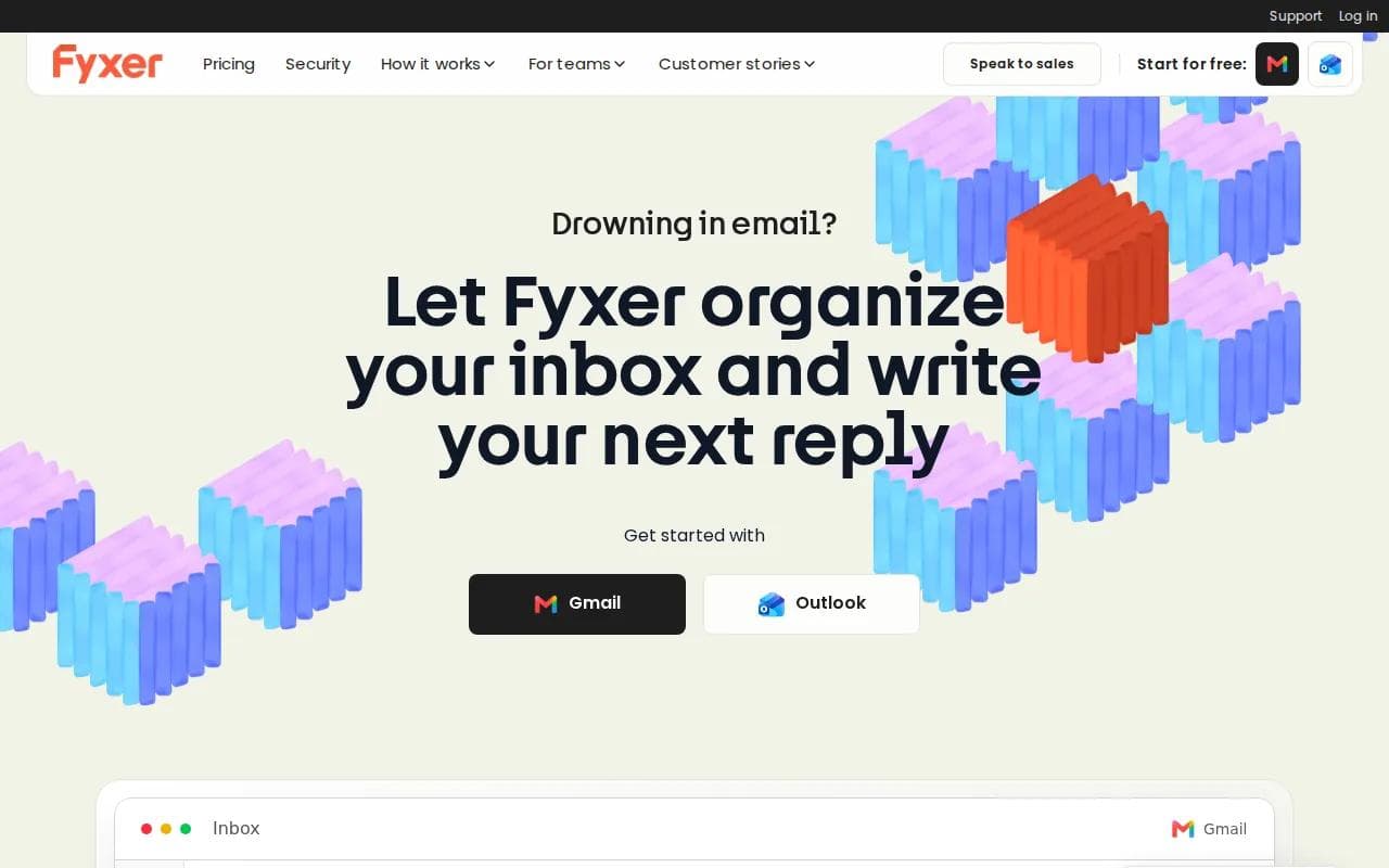 Screenshot of the Fyxer website