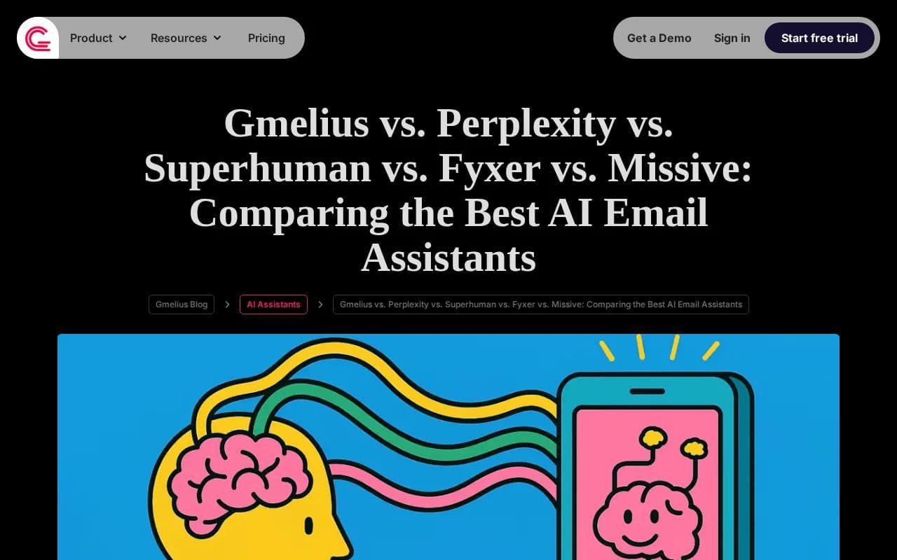 Screenshot of the Gmelius website
