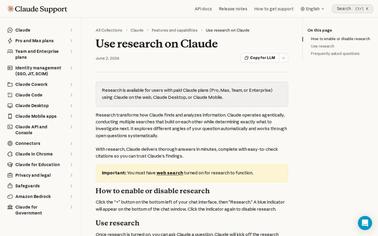 Screenshot of the Claude website