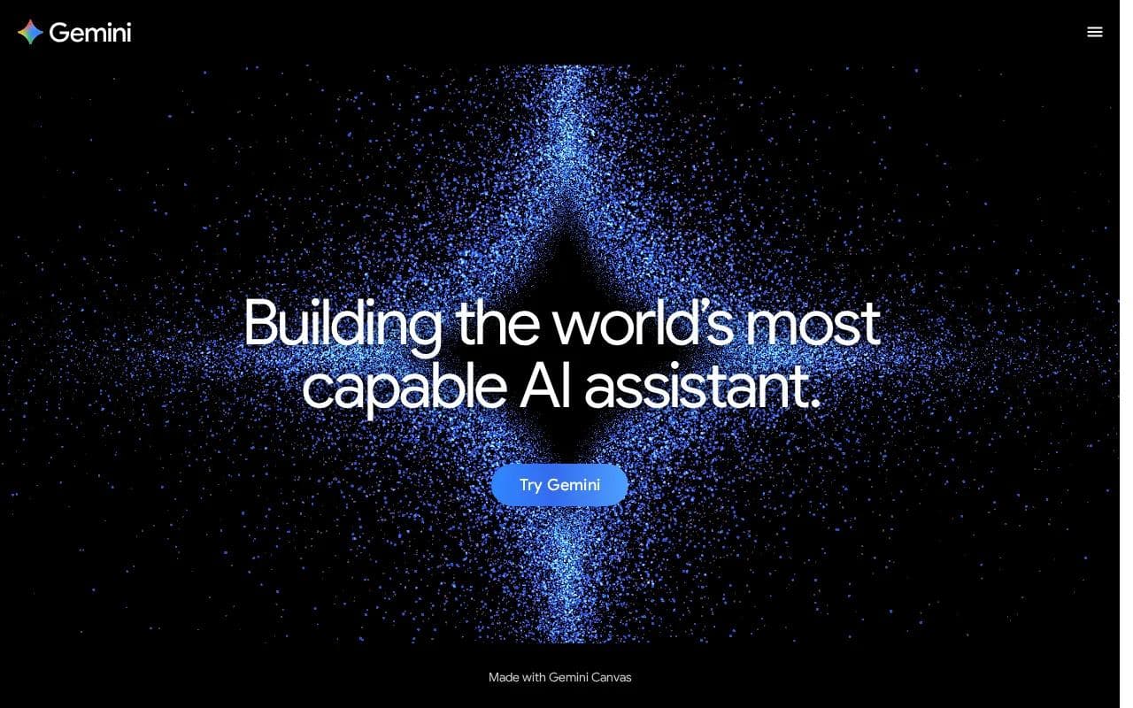 Screenshot of the Gemini website