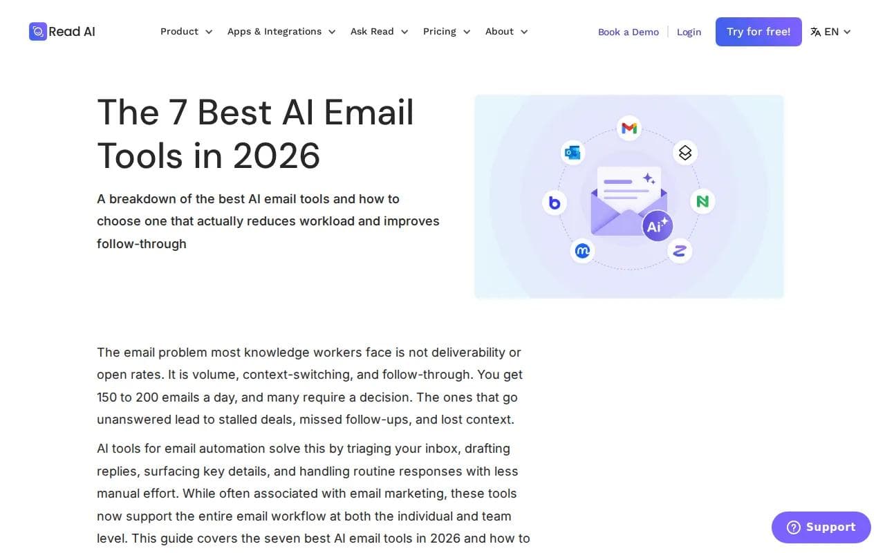 Screenshot of the Read AI website