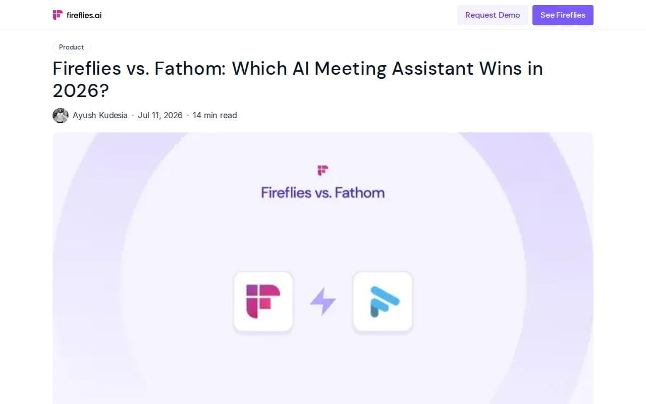 Screenshot of the Fireflies.ai website