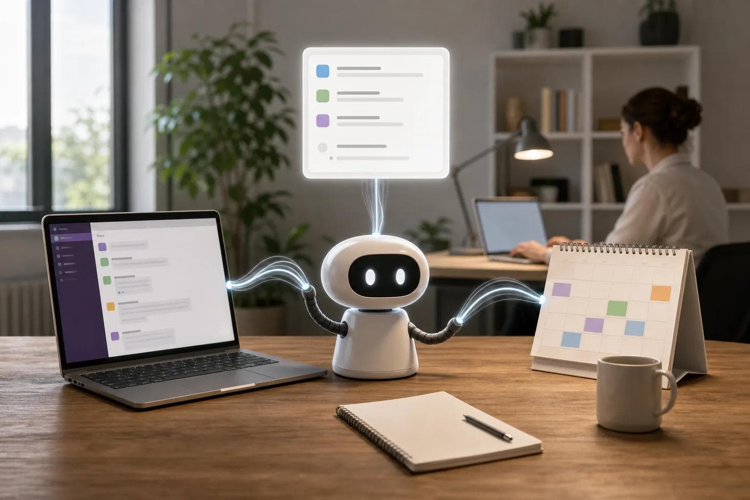 Illustration for Notion Assistants Connected to Slack and Calendars
